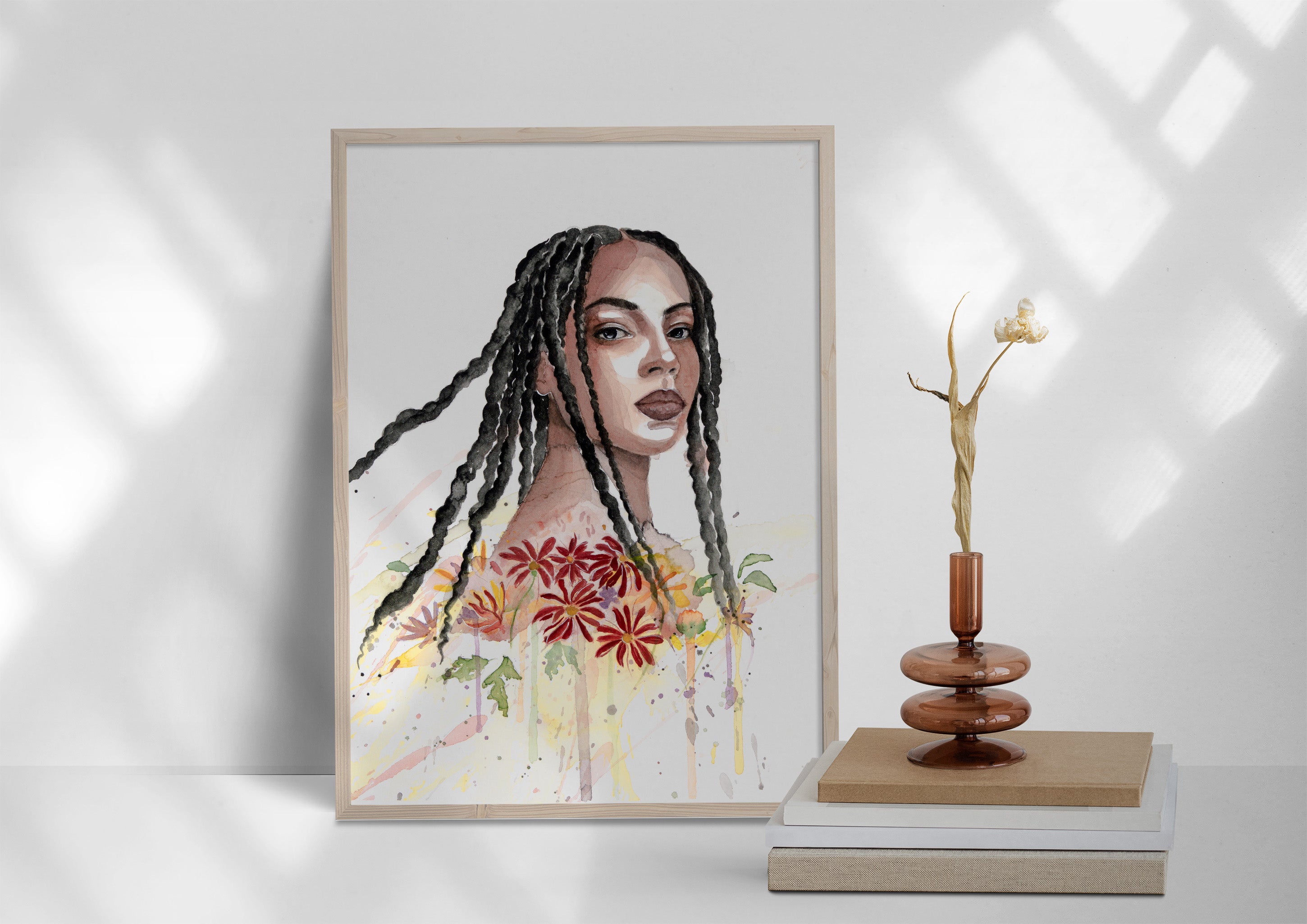 Lámina fine art de la acuarela original Floral Awakening de Karen Novoa para Koba Studio. Firmada y numerada por la artista en edición limitada.